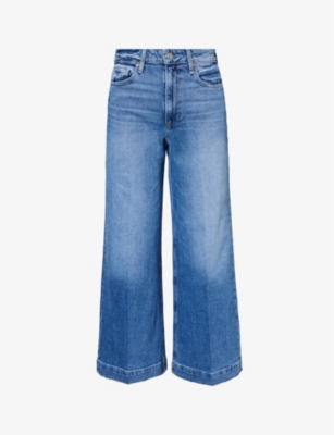 Paige Womens Stronghold Harper Ankle Flared-leg Mid-rise Stretch-cotton Jeans In Stronghold