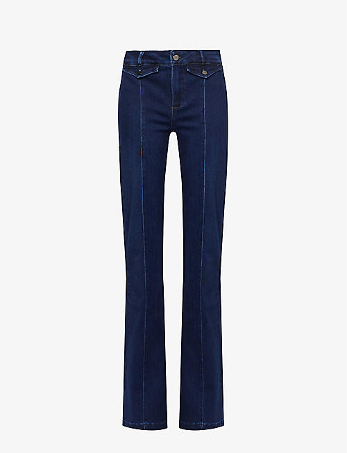 PAIGE: Laurel straight-leg high-rise stretch denim-blend jeans