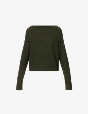 Shop Paige Evonne High-neck Recycled Cashmere-blend Knitted Jumper In Green
