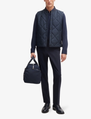 BOSS: Diamond-quilt regular-fit recycled-polyester gilet