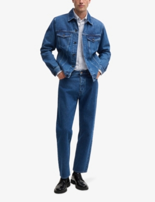 BOSS: Slim-fit button-down Oxford-cotton shirt