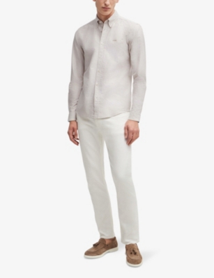 BOSS: Slim-fit button-down Oxford-cotton shirt