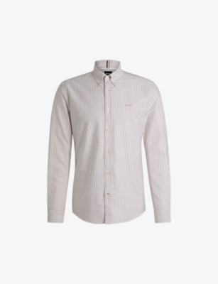 BOSS: Slim-fit button-down Oxford-cotton shirt