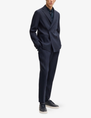 BOSS: Stand-Collar Slim-Fit Stretch-Cotton Shirt