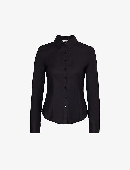 REFORMATION: Reformation x Camille Rowe Jodie fitted stretch-organic-cotton shirt