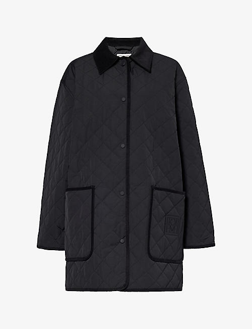 TOTEME: Corduroy-trim quilted recycled-polyester and organic-cotton-blend jacket