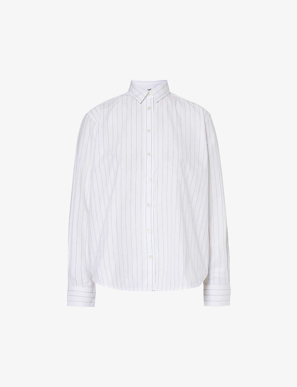 Totême Signature Striped Organic-cotton Shirt In White/black