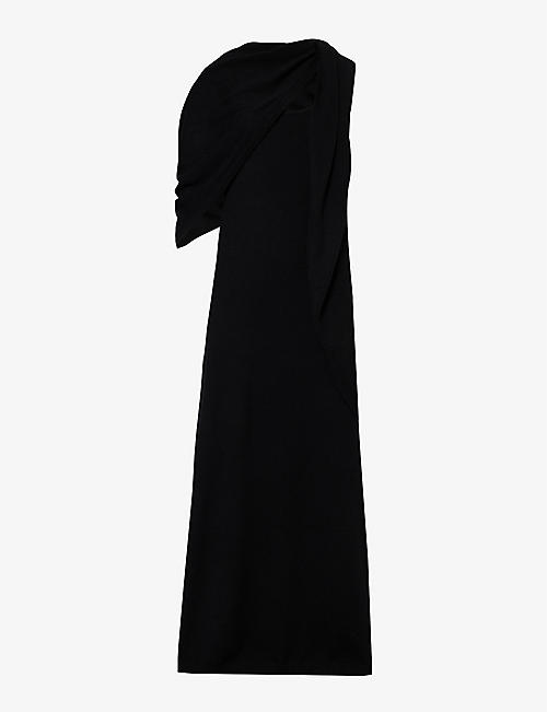 TOTEME: Shawl-overlay slim-fit cashmere-knit maxi dress
