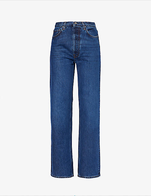 TOTEME: Straight-leg high-rise organic-denim jeans
