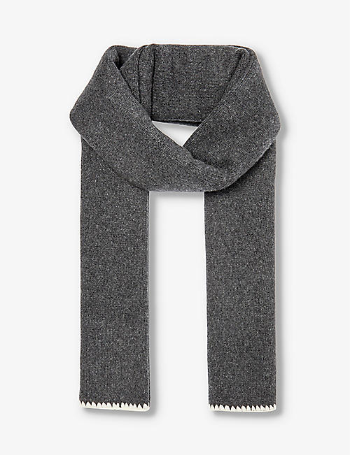 TOTEME: Contrast-trim wool-blend scarf