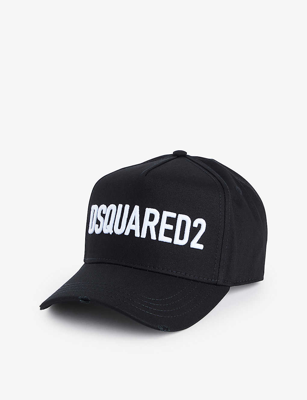 Dsquared2 Mens Black White Brand-embroidered Curved-visor Cotton Cap