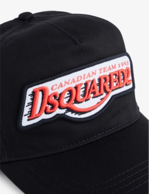 Shop Dsquared2 Brand-embroidered Curved-visor Cotton Cap In Black