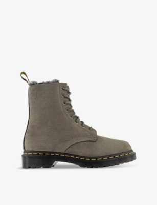 Dr. Martens' 1460 Serena Milled Nubuck Wp Womens Boots In Nickel Grey