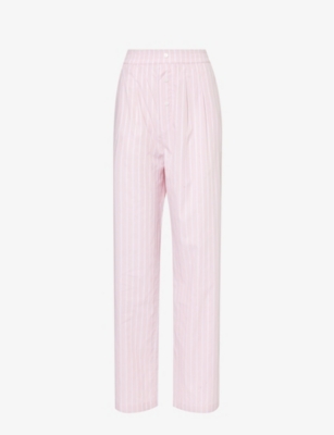 MAISON ESSENTIELE: Boyfriend striped cotton pyjama bottoms