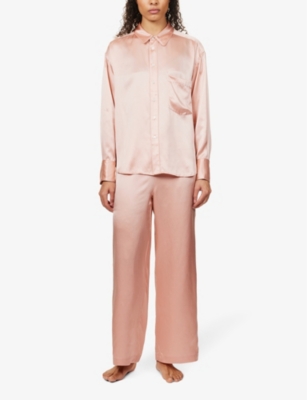 Shop Maison Essentiele Women's Blush Sleep Slip-pocket Silk Pyjama Bottoms In Pink