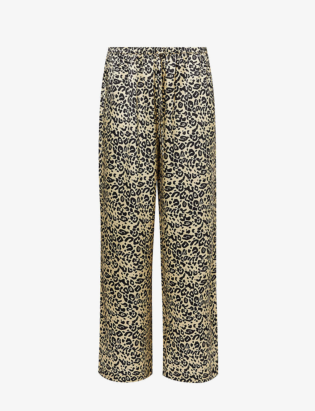 Maison Essentiele Womens Leopard Sleep Slip-pocket Silk Pyjama Bottoms In Multi-coloured
