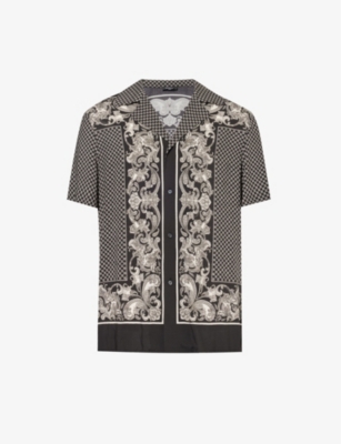 BALMAIN: Paisley-pattern short-sleeve regular-fit pyjama shirt