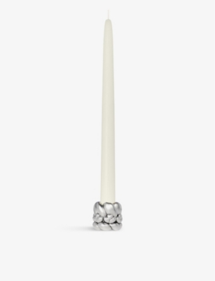 CHRISTOFLE: Babylone silver-plated candle holder with candle 2.2cm