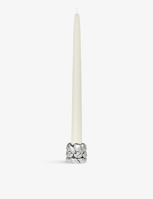 CHRISTOFLE: Babylone silver-plated candle holder with candle 2.2cm
