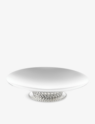 CHRISTOFLE: Textured-design circular silver-plated centre piece 9cm