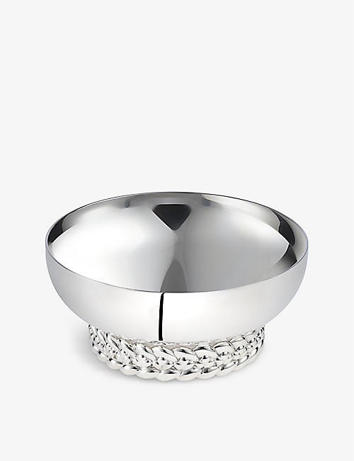 CHRISTOFLE: Babylone braided silver-plated bowl 6cm