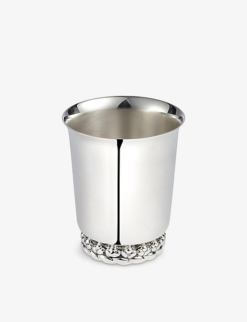 CHRISTOFLE: Babylone braided silver-plated cup 8.5cm