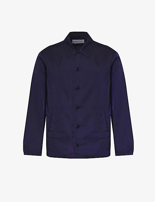 DRIES VAN NOTEN: Point-collar garment-dyed shell jacket