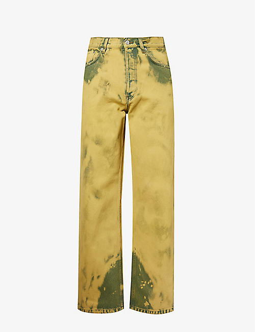 DRIES VAN NOTEN: Washed wide-leg relaxed-fit jeans