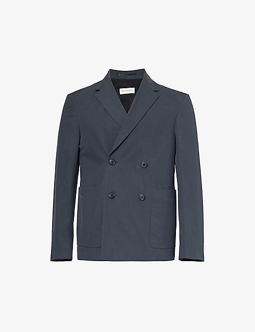 DRIES VAN NOTEN: Double-breasted notched-lapel cotton jacket
