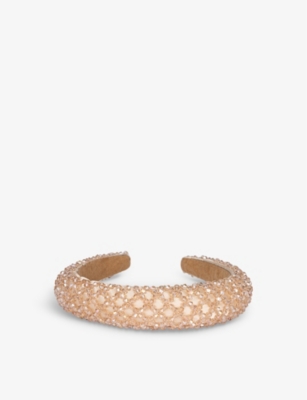SUI AVA CLUB BEAD-EMBELLISHED WOVEN HAIRBAND
