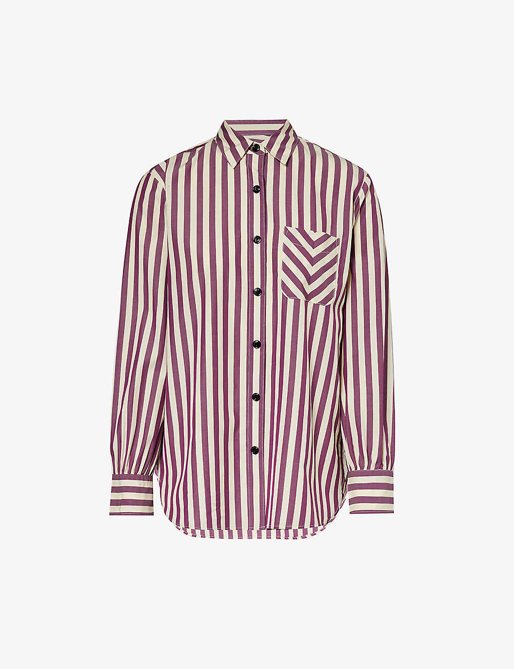 Shop Rag & Bone Maxine Striped Cotton Shirt In Purplstrpe