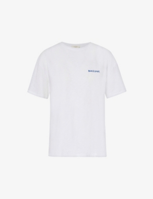 Rag & Bone Branded Relaxed-fit Organic-cotton T-shirt In White