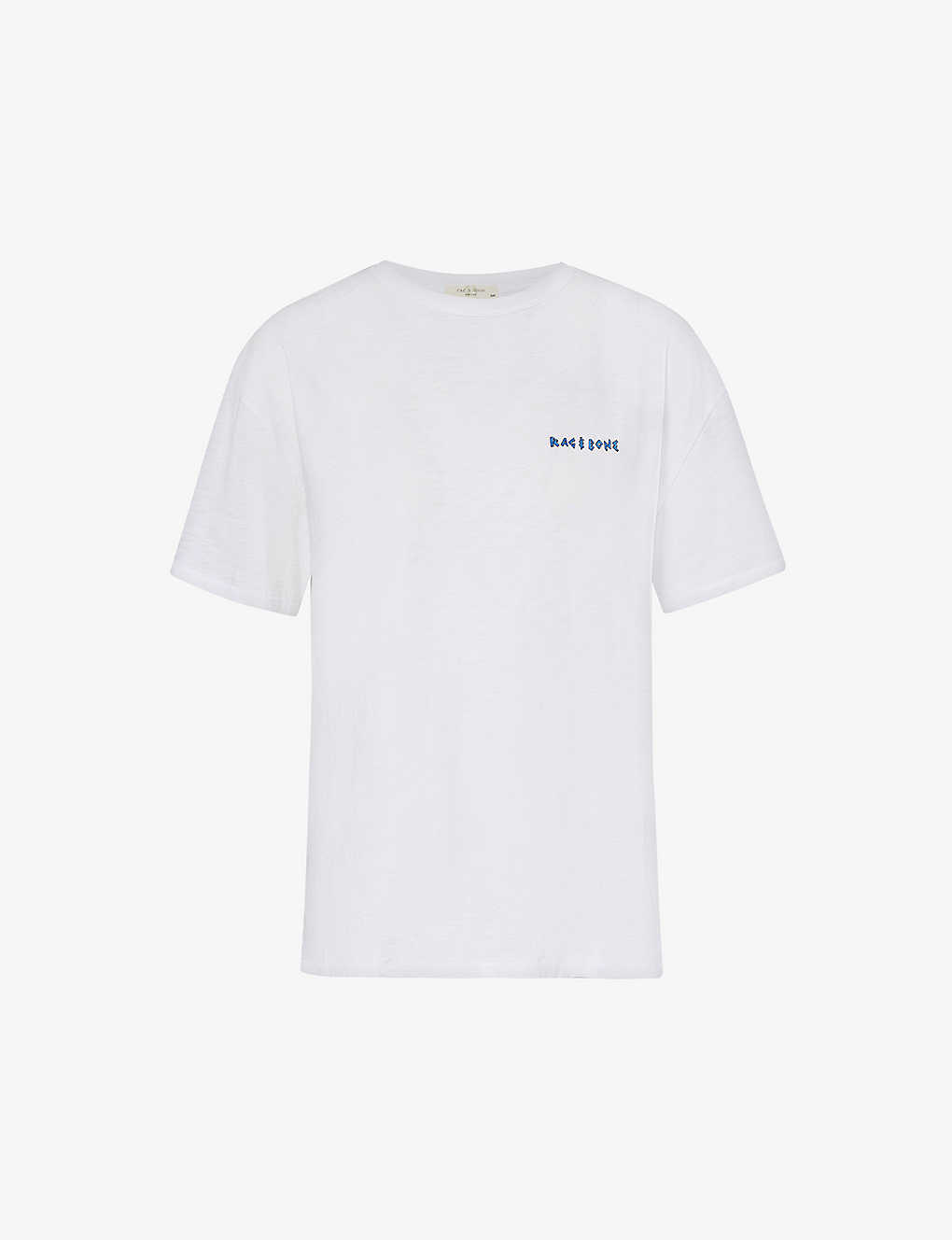 Rag & Bone Branded Relaxed-fit Organic-cotton T-shirt In White