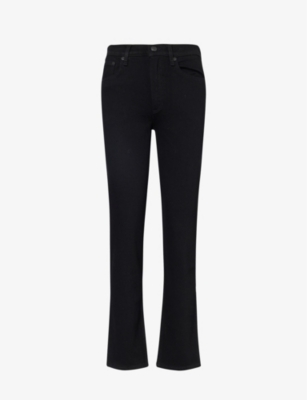 Rag & Bone Wren Straight-leg High-rise Stretch-denim Jeans In Black