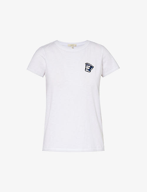 RAG & BONE: Coffee-patch relaxed-fit organic-cotton T-shirt