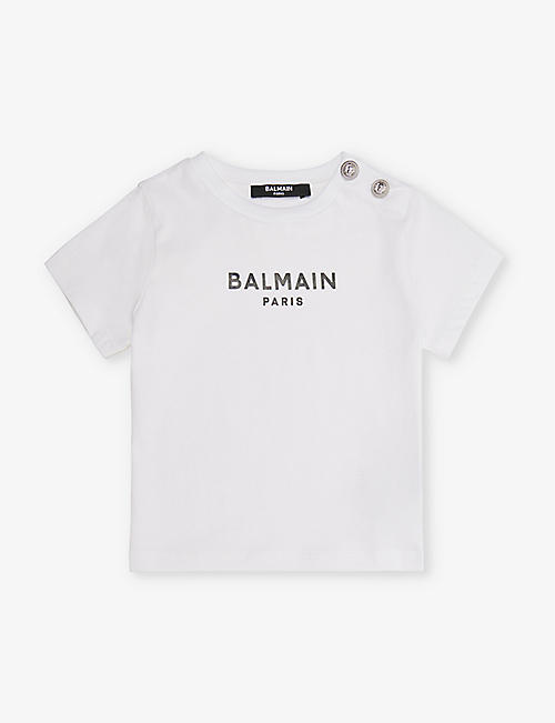BALMAIN: Logo-print short-sleeve cotton-jersey T-shirt 3-24 months