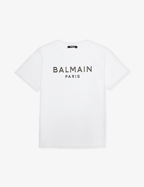 BALMAIN: Logo-print cotton-jersey T-shirt 4-13 years