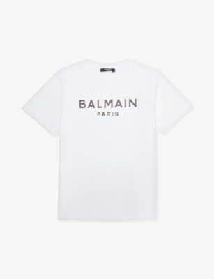 Balmain Kids' Logo-print Cotton-jersey T-shirt 4-13 Years In White