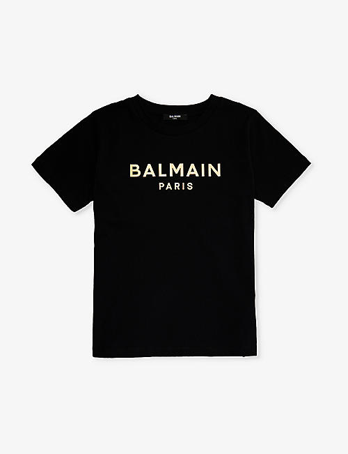 BALMAIN: Logo text-print cotton-jersey T-shirt 4-13 years