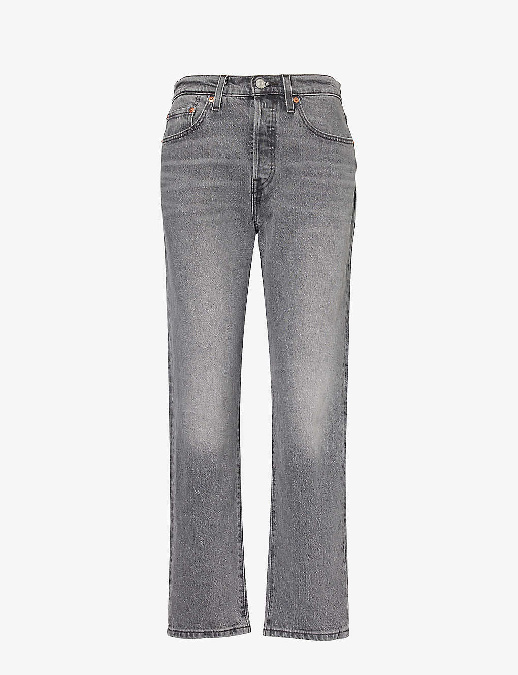 Levi's Levis Womens Hit The Road Bb 501 Cropped Straight-leg High-rise Stretch-denim Jeans
