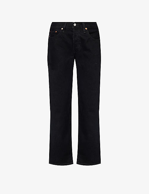 LEVIS: 501 cropped straight-leg mid-rise jeans