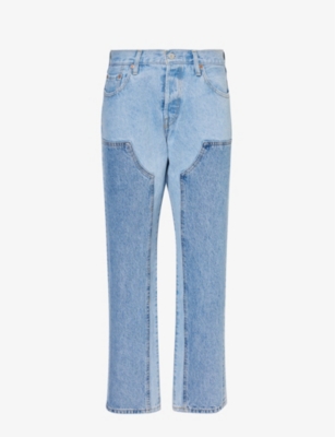 Levi's 501 90's Patchwork Straight-leg Mid-rise Jeans In Blue
