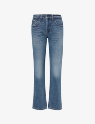 Levi's Levis Womens On Trend Middy Regular-fit Mid-rise Straight-leg Stretch-denim Jeans In Blue