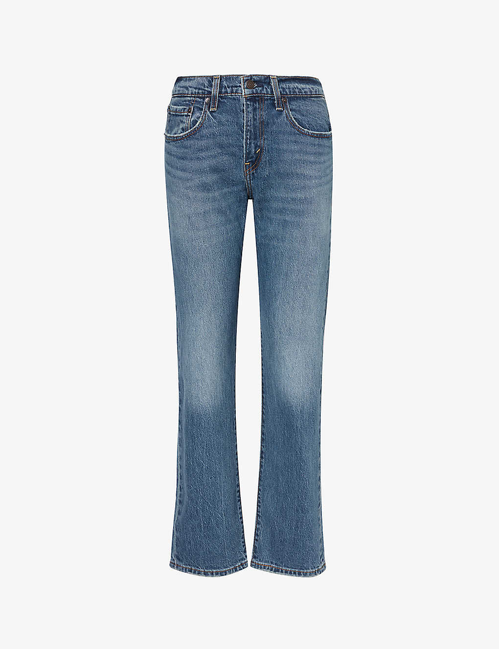 Levi's Levis Womens On Trend Middy Regular-fit Mid-rise Straight-leg Stretch-denim Jeans In Blue