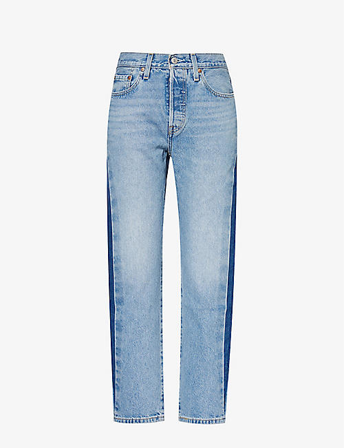 LEVIS: 501 cropped-leg high-rise jeans