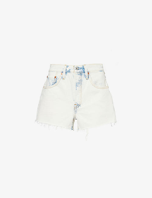 LEVIS: 501 Original faded-wash denim shorts
