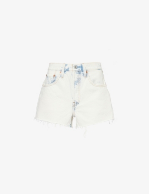 Levi's Levis Womens Snow Pic Short 501 Original Faded-wash Denim Shorts In Blue