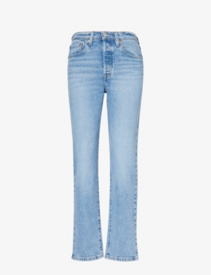 LEVIS: 501 straight-leg high-rise stretch-denim jeans