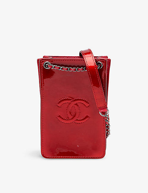 RESELFRIDGES: Pre-loved Chanel CC phone holder chain leather crossbody bag