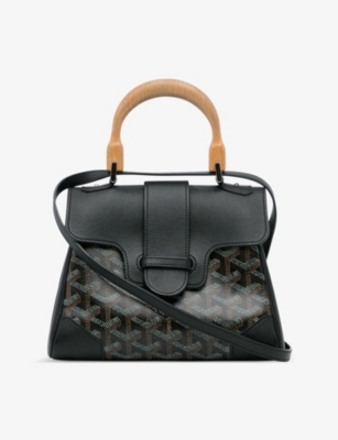 Reselfridges Black Pre-love Goyard Mini Goyardine Saigon Coated-canvas Satchel